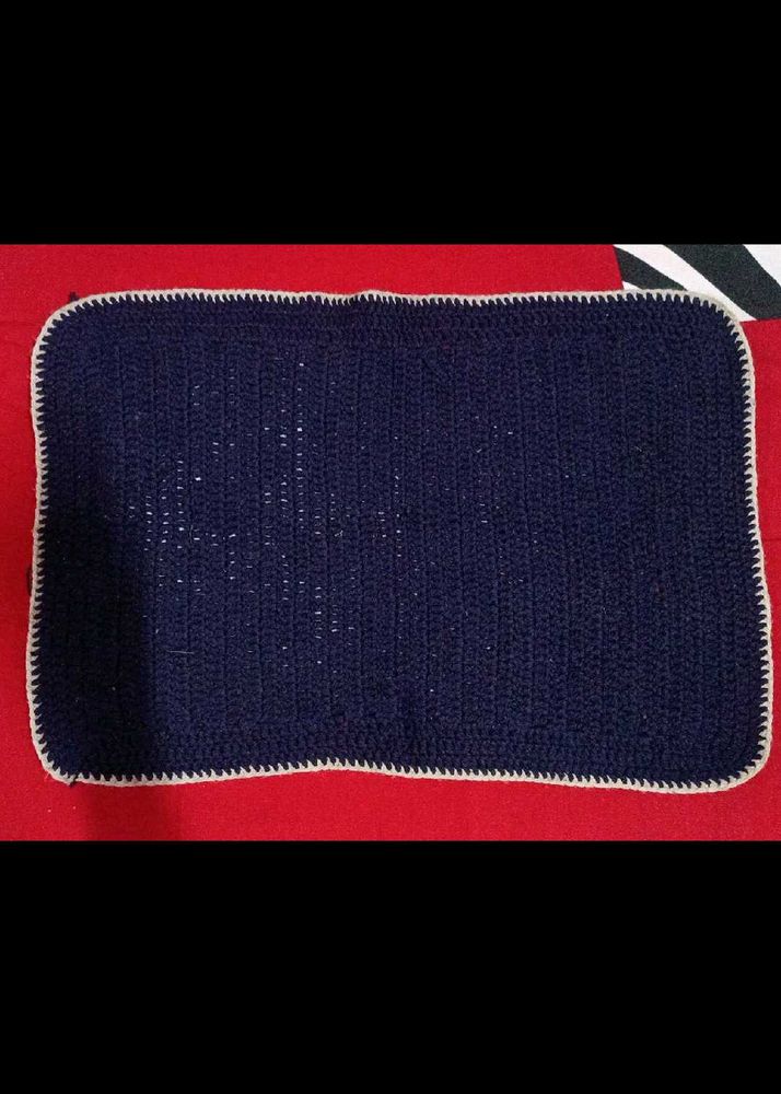 Handmade Crochet Navy Blue Mat
