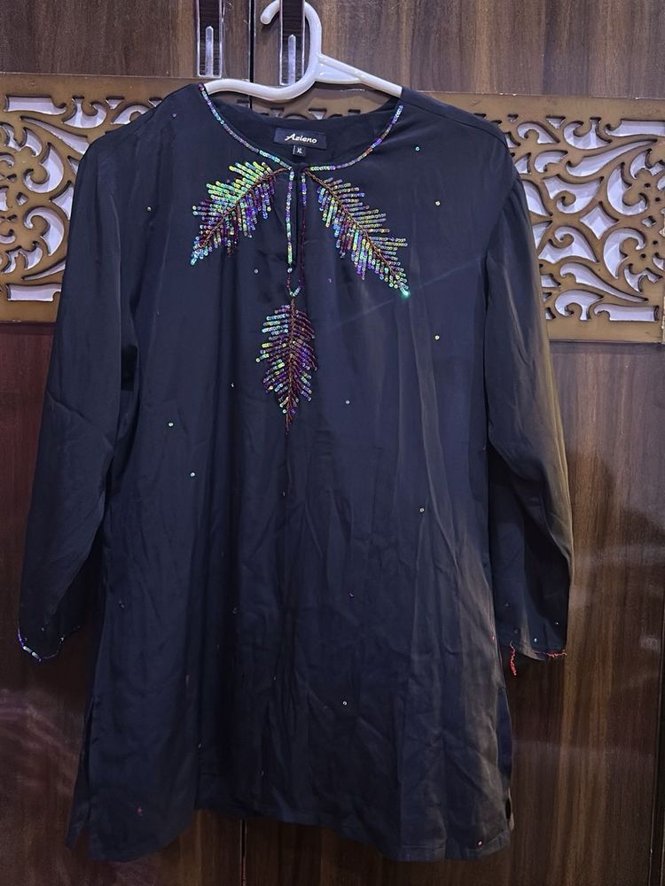 XL Black Sequin Kurti