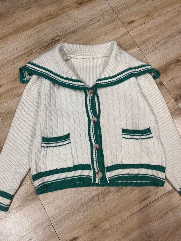 Sailor Collar Knit Cardigan