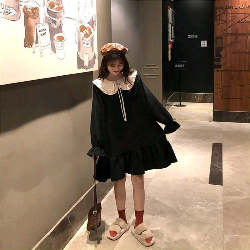Cute Ruffle Collar Dress