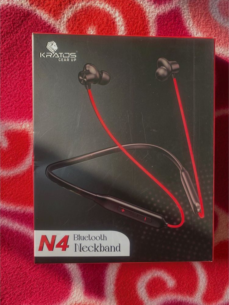 blue color Kratos N4 Bluetooth Neckband