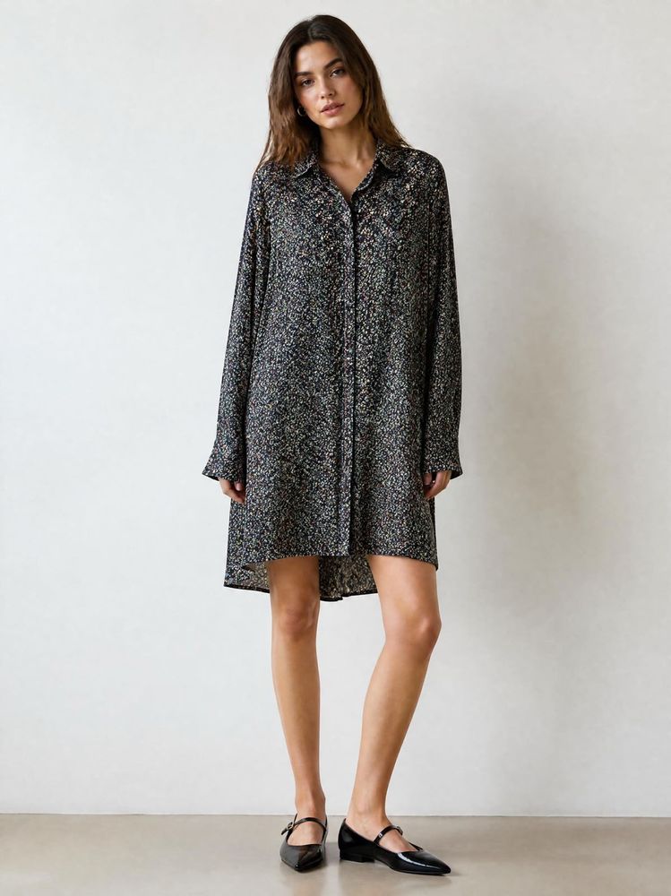 Chic Printed Shirt Dress