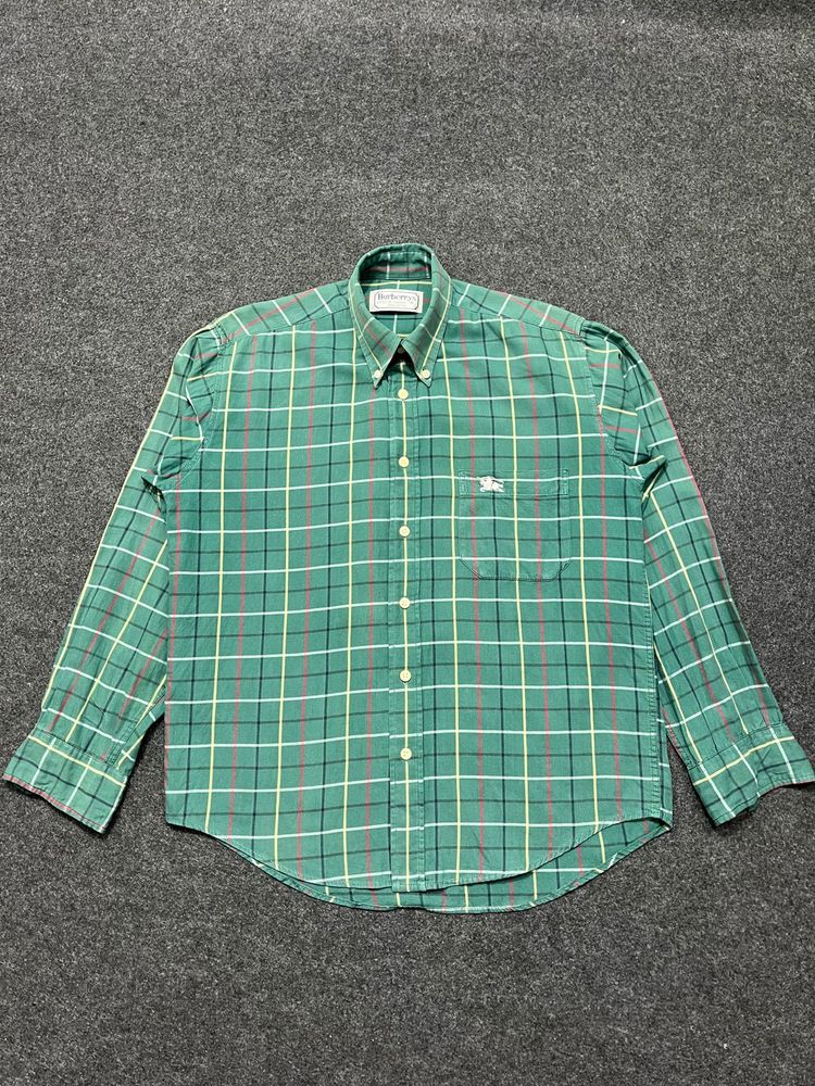 Men's Green Plaid Button-Up Shirt