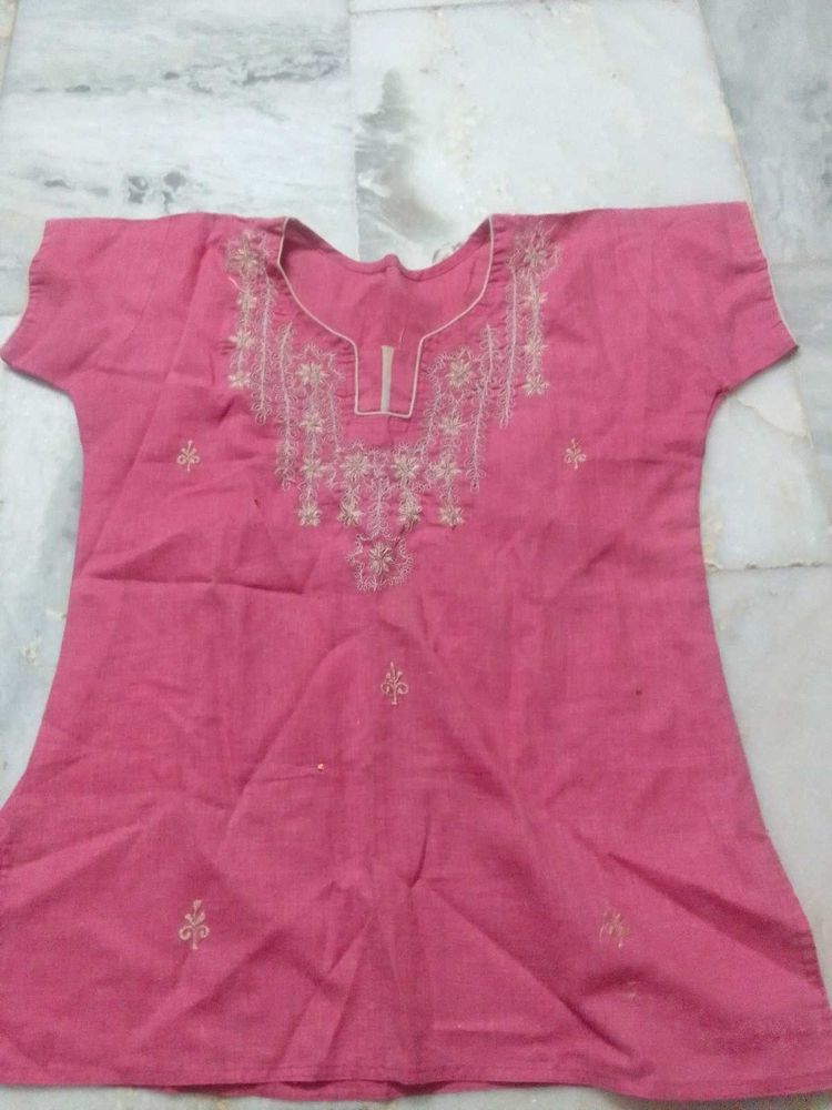 pink cotton short top