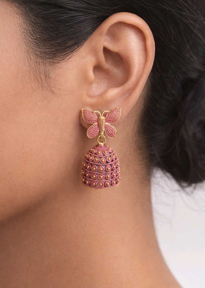 Designer Butterfly Jhumka Earrings