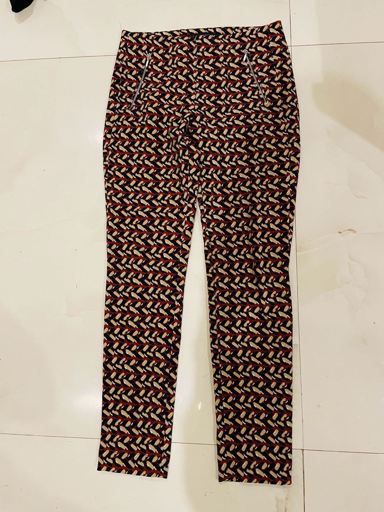 Printed Slim Fit Trousers