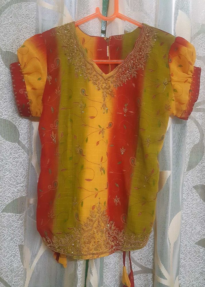 Colorful Embroidered Tunic Top