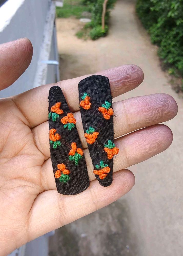 Cute Embroidered Hair Clips