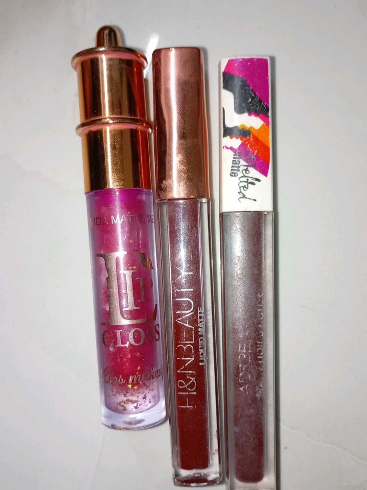 Set of 3 Liquid Lipsticks matte+glossy