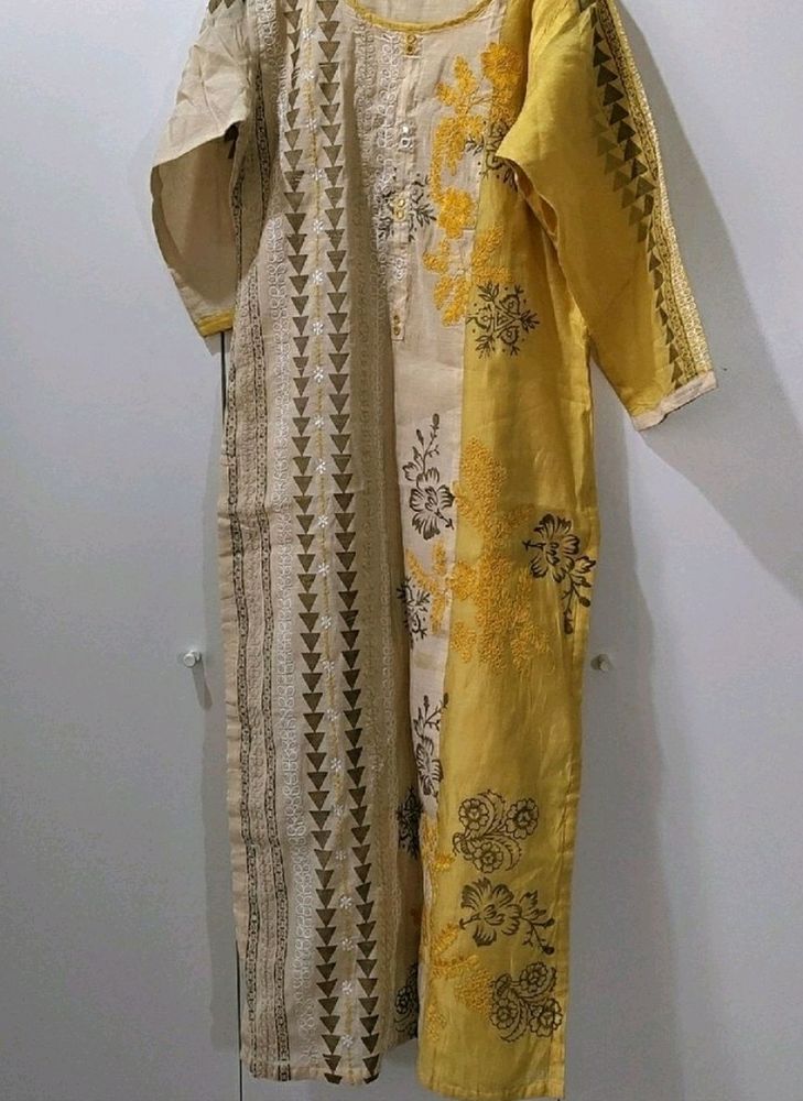 Yellow Asthetic Kurta