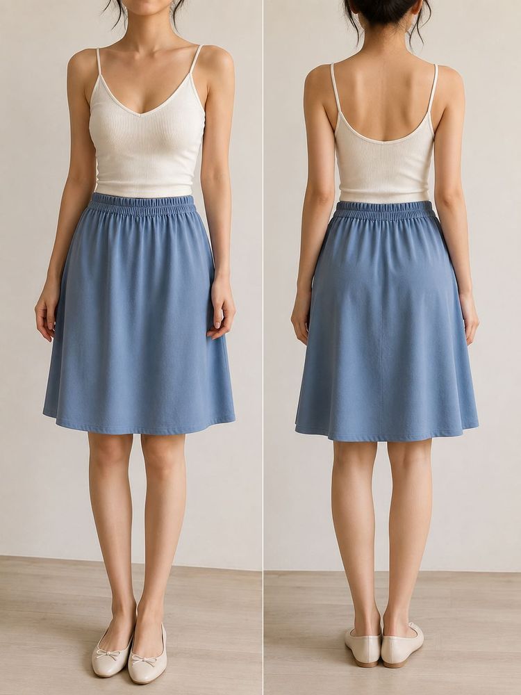 Blue A-line Midi (Skirt size-S)