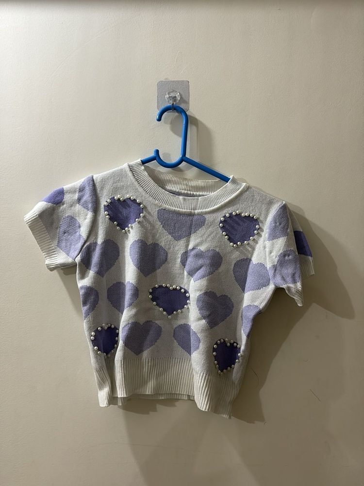 Cute Heart Pattern Cropped top