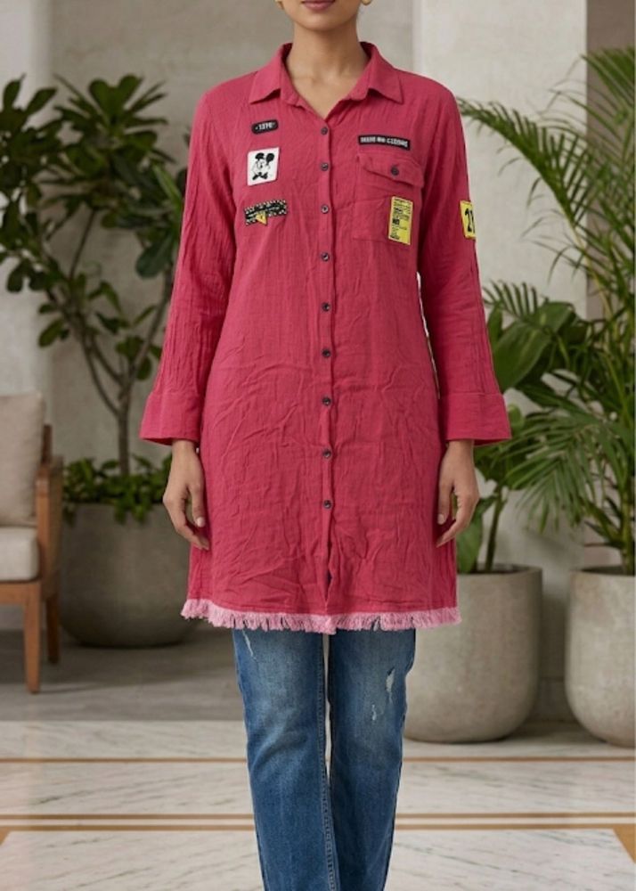 Pink Mickey Mouse Patch Dress