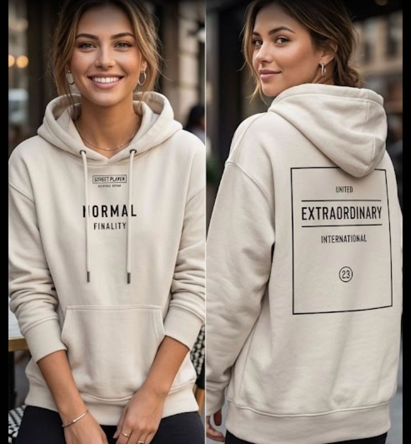 Cream Graphic Hoodie