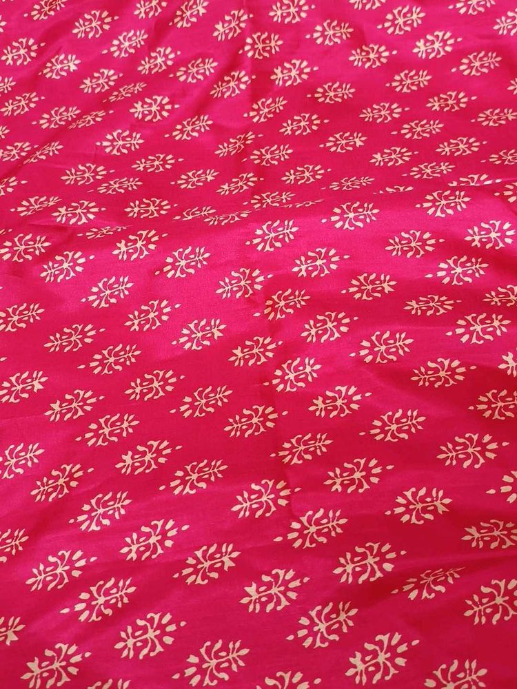 Vibrant Pink Floral Print saree