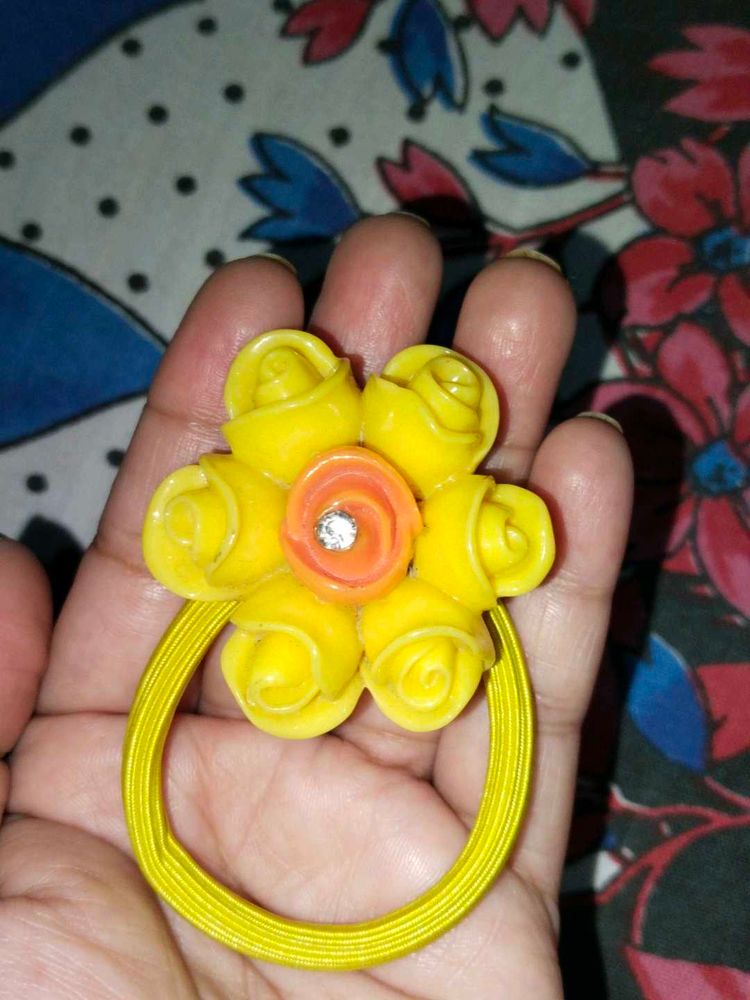 Cute Yellow Flower Hair Tie