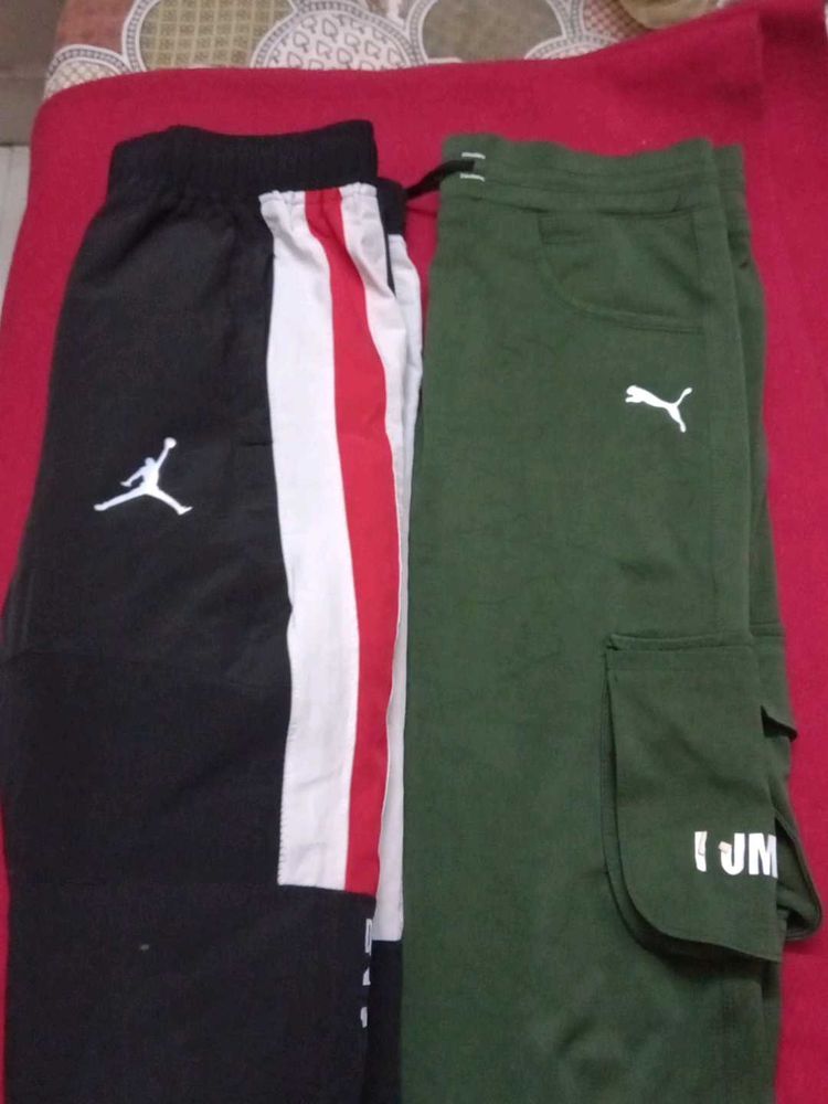 Men's Track Pants black and green waist 30 inches