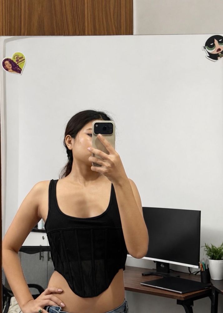 Stylish Black Corset Top