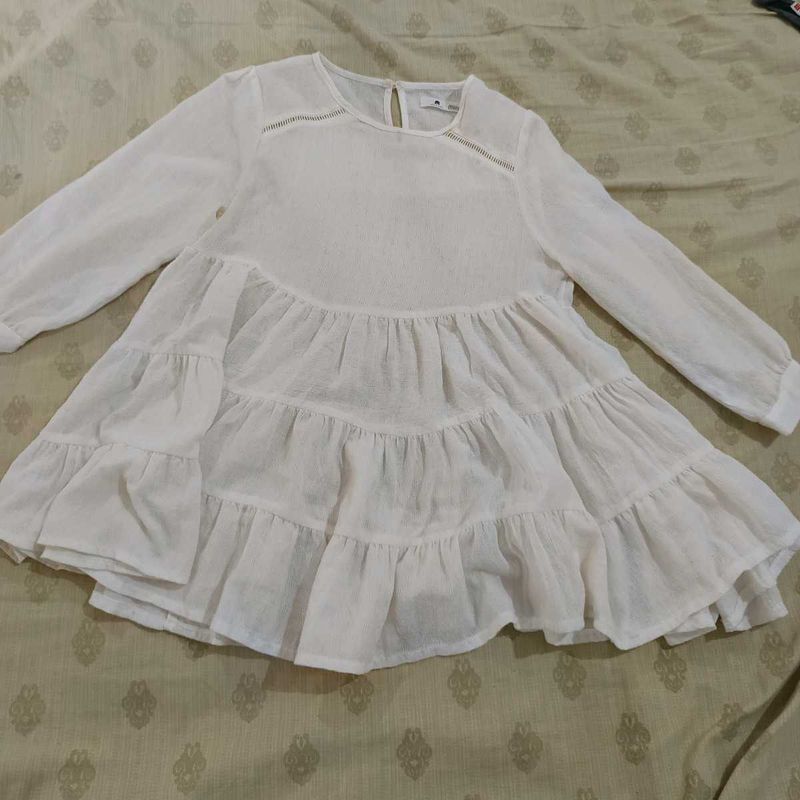 White Tiered Tunic Top
