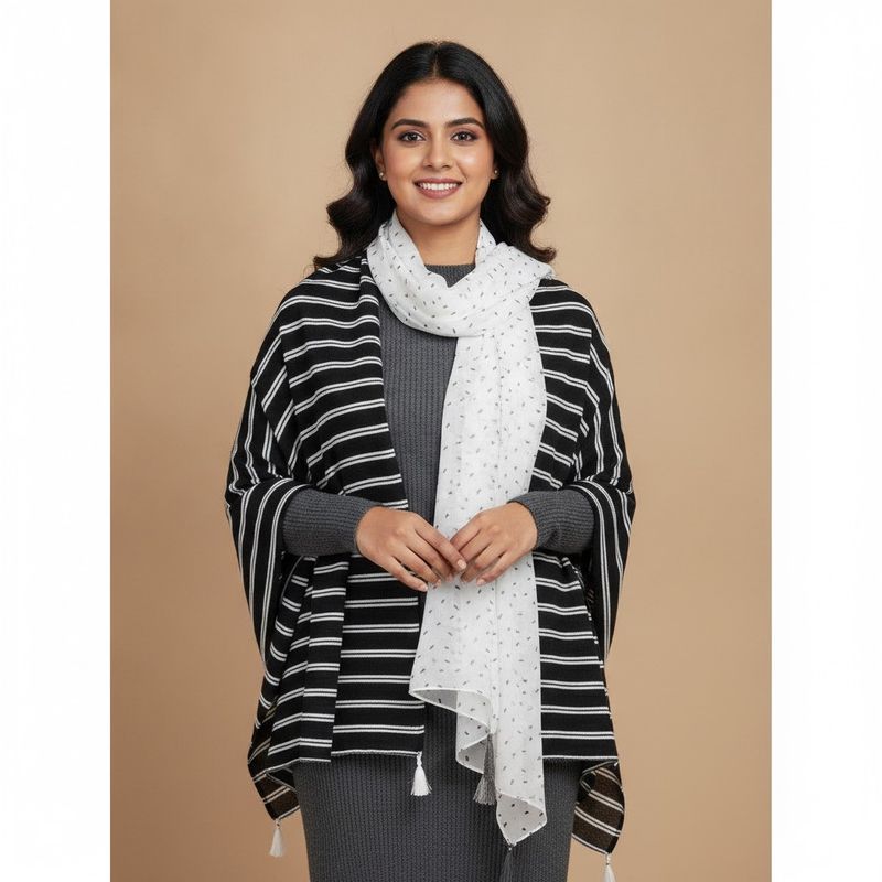 Chic Striped &amp; Dotted Scarves Set