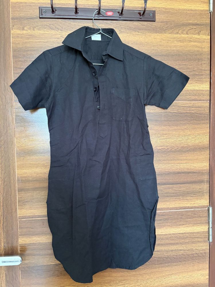 Classic Black Short Sleeve Kurta