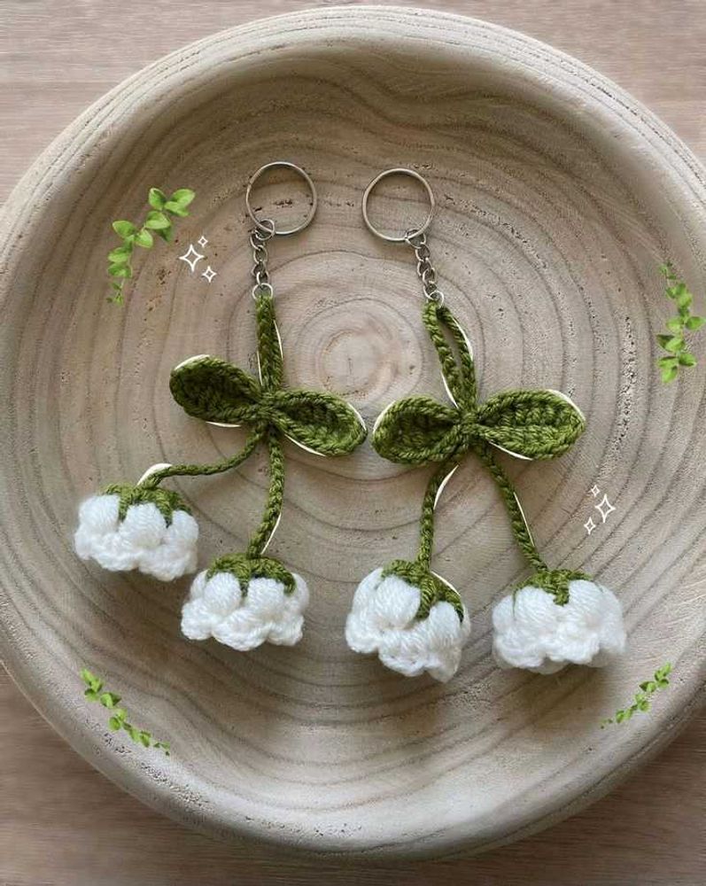 Crochet lily of the valley Keychain