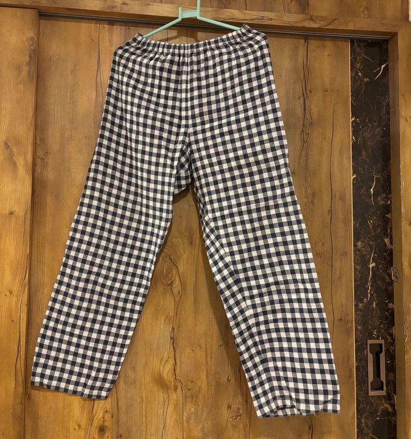 Checkered Wide Leg Pants
