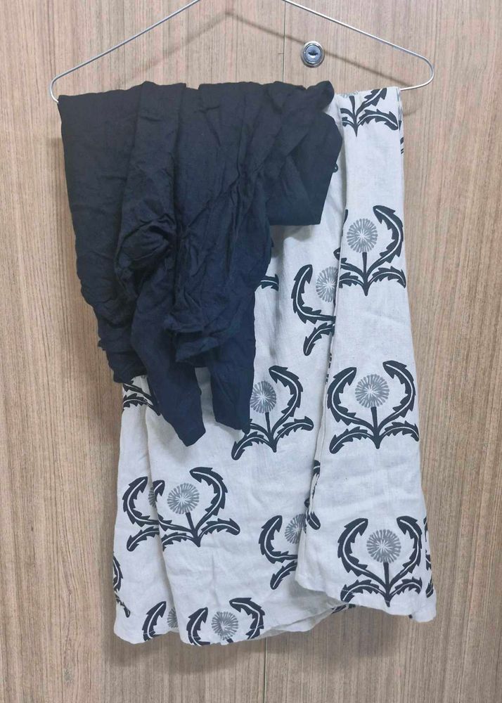 Gerua By Libas Black Kurta With Printed Palazzos