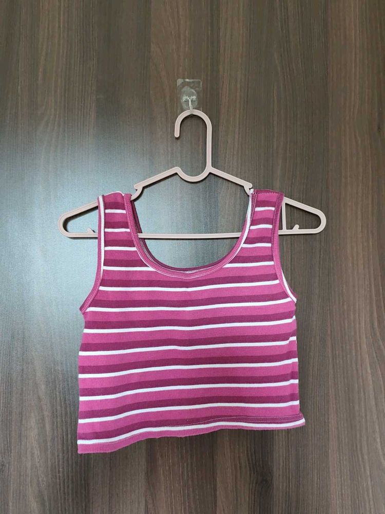 Striped Cropped Tank Top