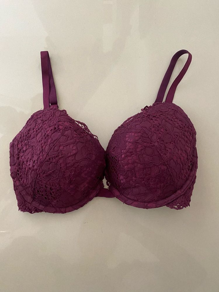 Plum Lace Push-Up Bra