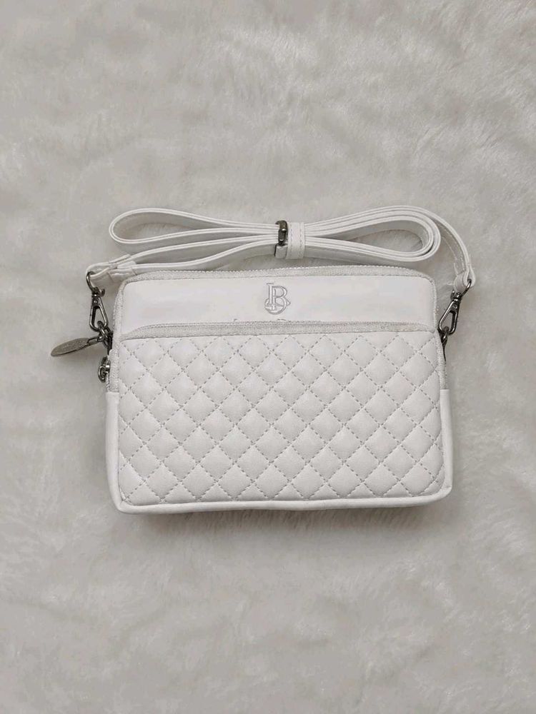 White Quilted Crossbody Bag