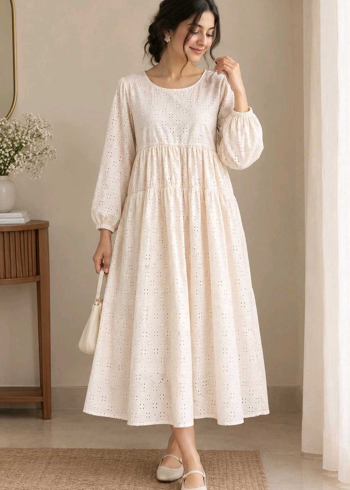 Chic Eyelet Tiered Maxi Dress