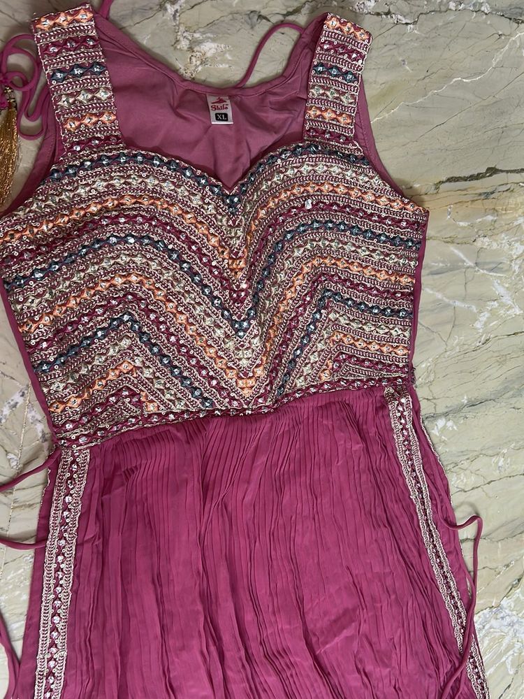 Embroidered naira cut sharara set