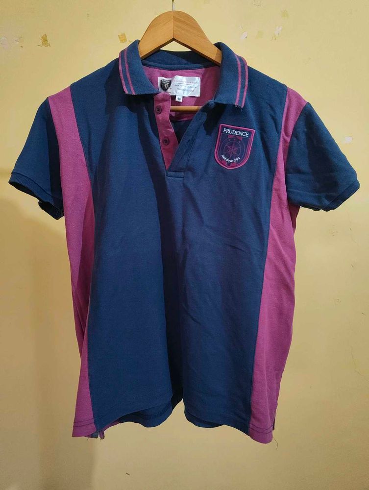 Men's Navy &amp; Pink Colorblock Polo Shirt
