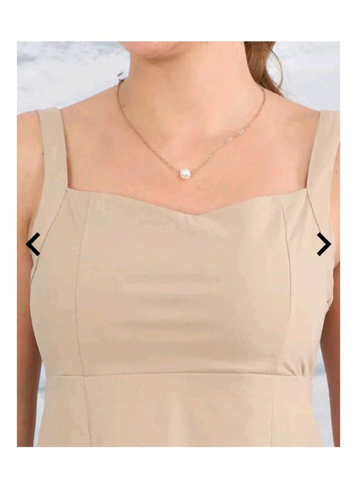 Chic Beige Square Neck Mini Dress