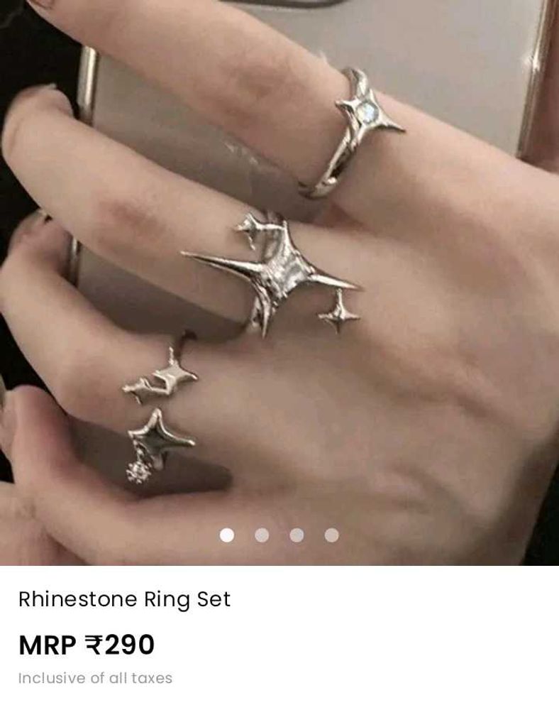 Sparkling Star Rhinestone Ring Set