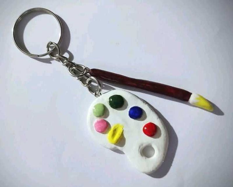 Artist Palette &amp; Paintbrush Keychain🎨🖌️