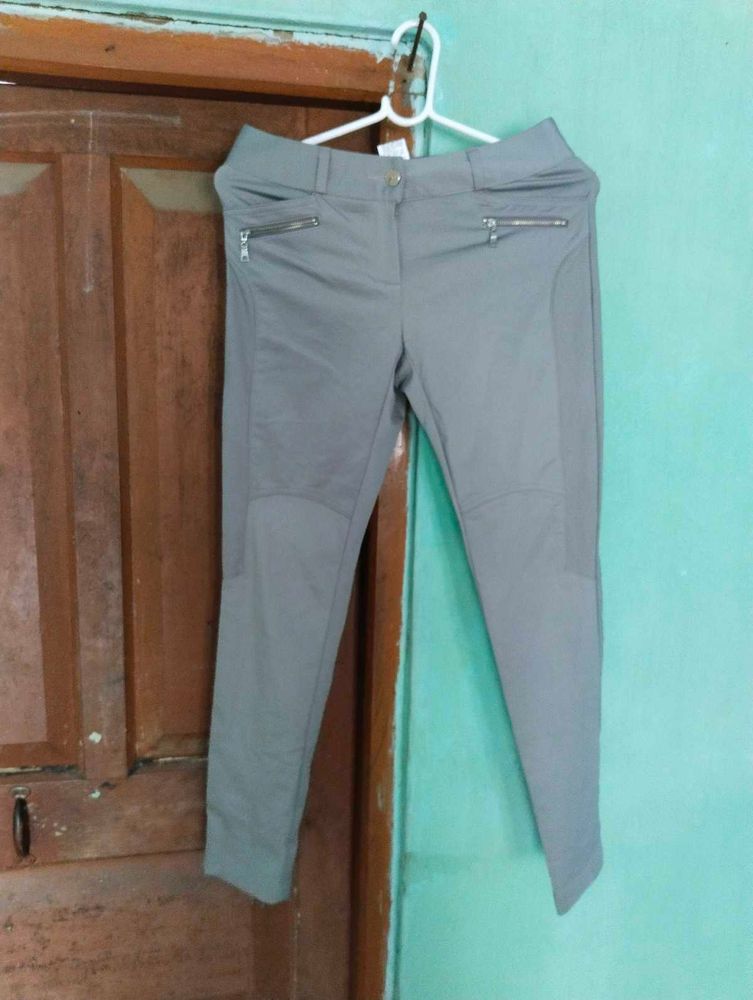 Offer prices,Length 36,Stylish Grey Zip Detail Pan