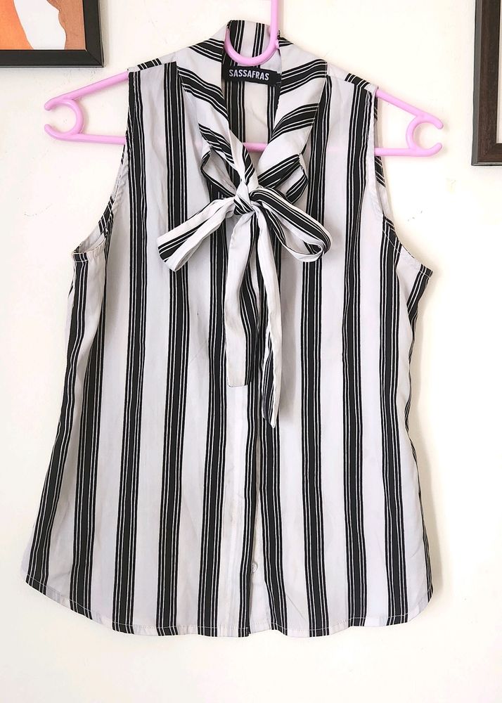 Black And White Striped Top