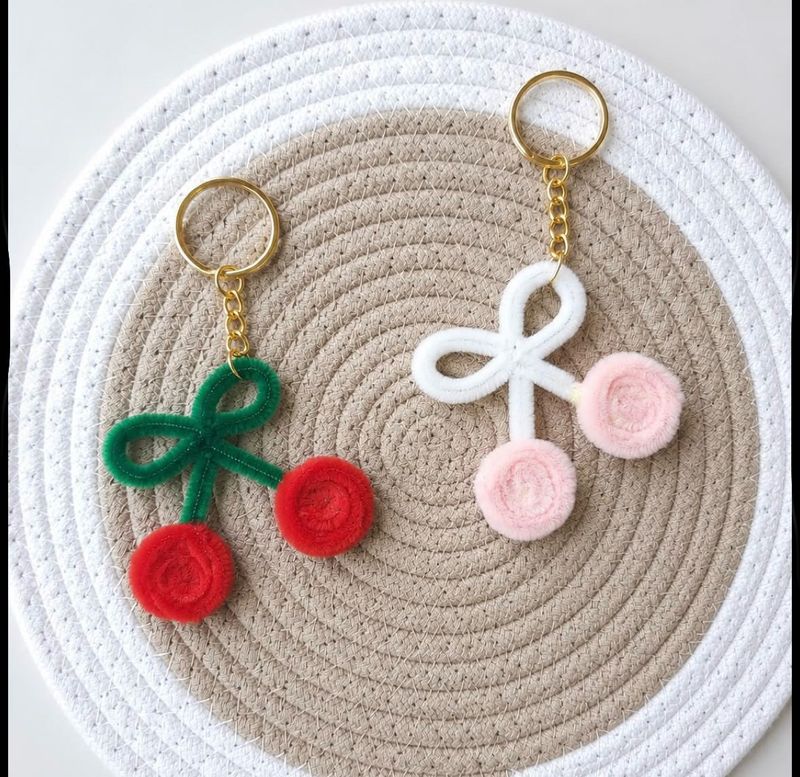 Cute Cherry Keychain Set
