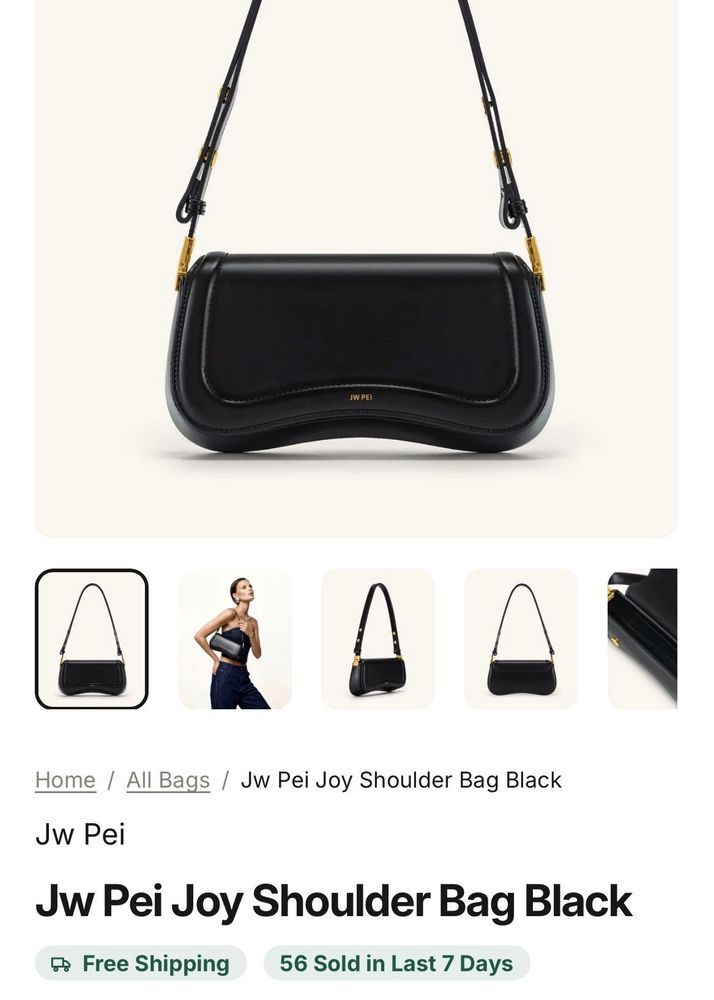 JW Pei Joy Shoulder Bag Black