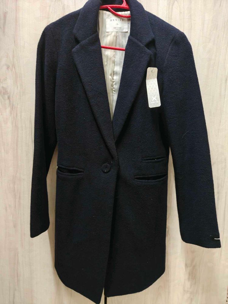 Denim Co. Navy Wool Blend Coat
