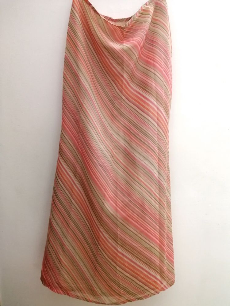 Multicolor Chiffon Skirt With Side Zip