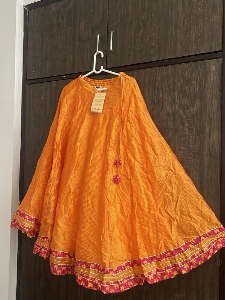 girls, Lehenga with pink and gold embroidery