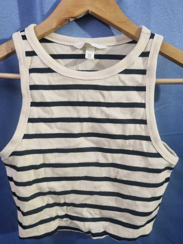 H&amp;M Olive Ribbed Tank Top