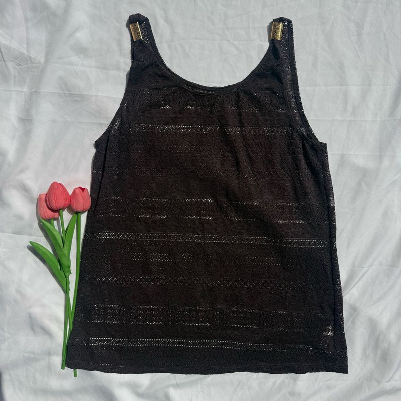 Chic Black Lace Tank Top