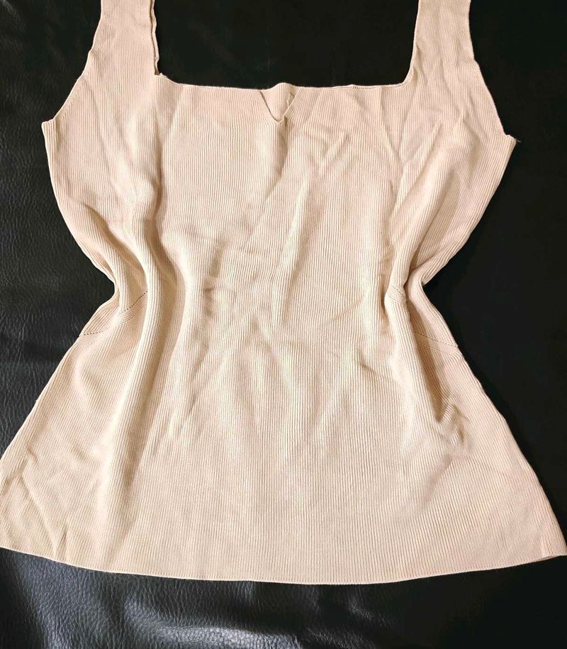 Ribbed Square Neck Tank Top