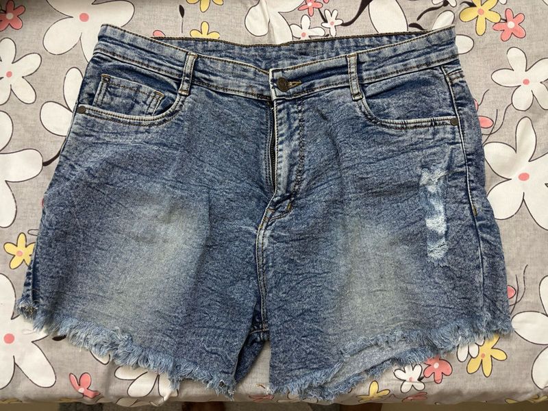 Distressed Denim Shorts