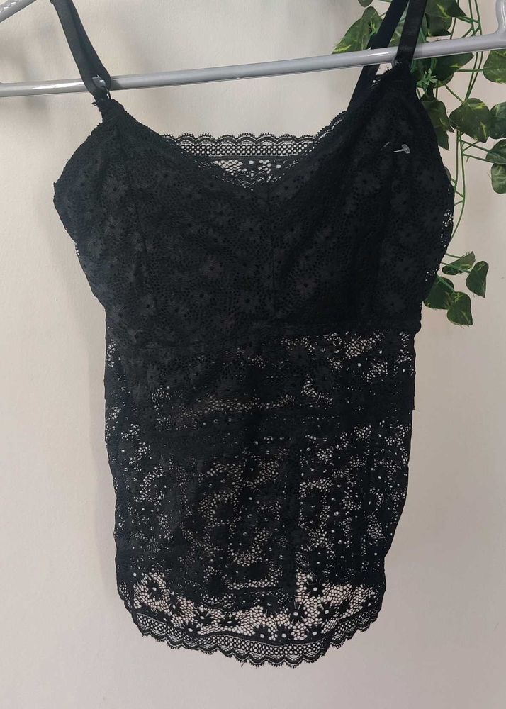 Black Lace Camisole Top