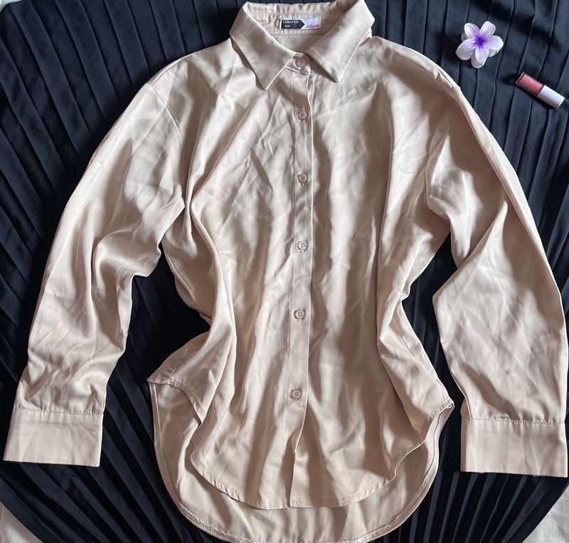 Sheer Button-Up Collared Shirt